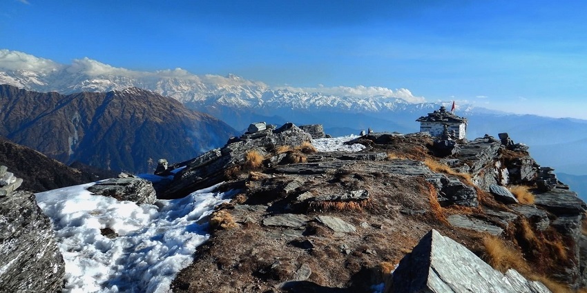 Famous trekking peak Chandrashila Peak offering breathtaking view of the Himalayas