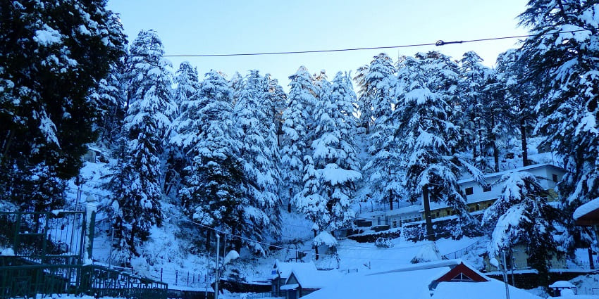 Iconic food joint, covered under snow during winters, offering local delicacies and casual dining.