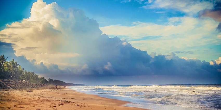 Among the beaches near Coimbatore is Cherai Beach, a scenic stretch famous for sunsets and dolphin spotting.