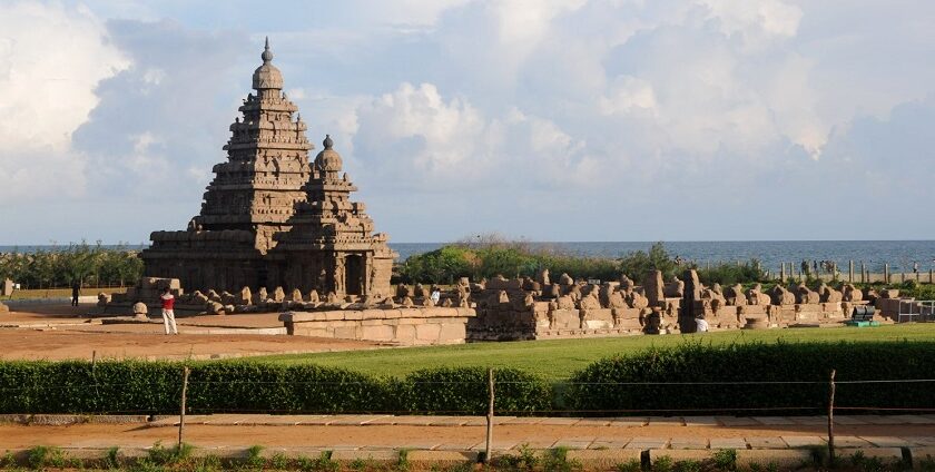 Chettipunniyam Temple with the ancient temple in the middle of a green landscape.