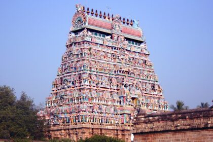 Image of Thillai Nataraja Temple or Chidambaram Nataraja Temple in Tamil Nadu, India.