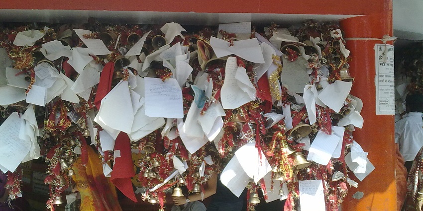 Brass bells offered to Lord Chitai Golu near Binsar Wildlife Sanctuary.