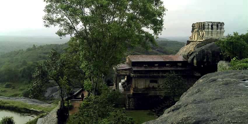 Ancient rock-cut Jain temple atop Chitharal hillock, featuring carved sculptures—places to visit in nagercoil