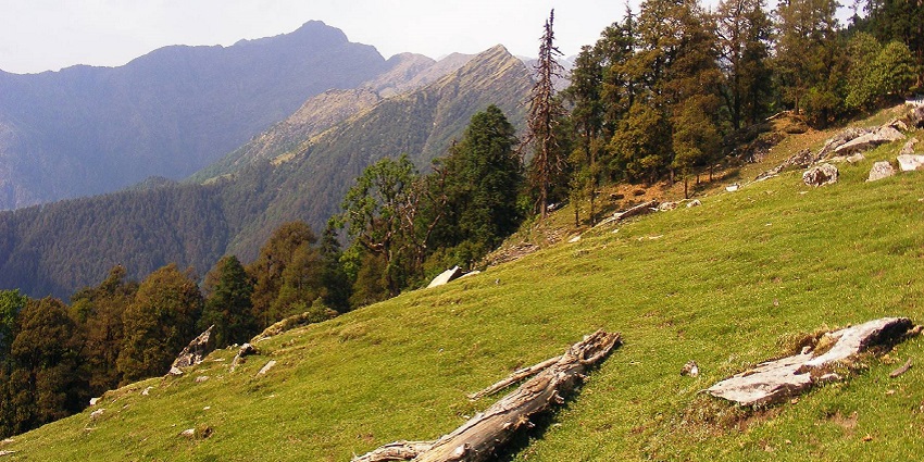 An image of Chopta, a scenic village known as “Mini Switzerland,” ideal for trekking.