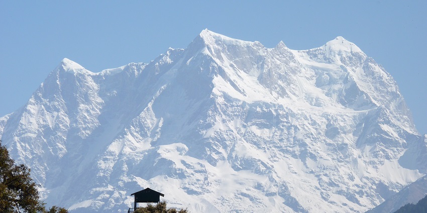 Mighty Snow Peak at Chopta the Mini Switzerland in Uttarakhand.