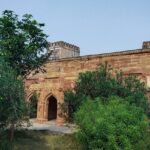 An exterior view of the historical fort in Mirzapur with ancient architecture.