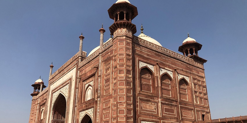 A child offering prayers inside the civil lines masjid in the city of Prayagraj