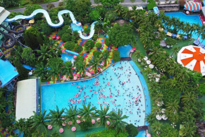 Aerial view of Coco splash water park.