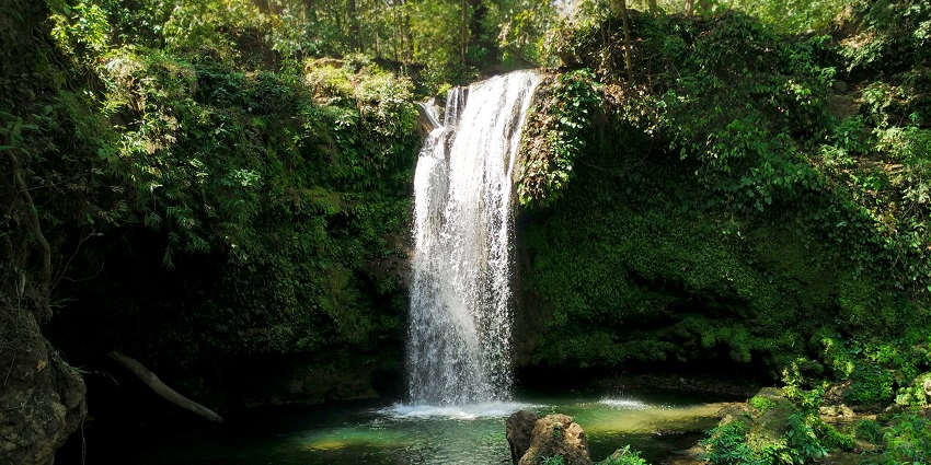 The best place to visit near Jim Corbett Jungle Safari is the waterfall
