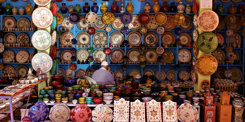 A view of handicrafts at Cottage Emporium, one of the top places for shopping in Madurai.
