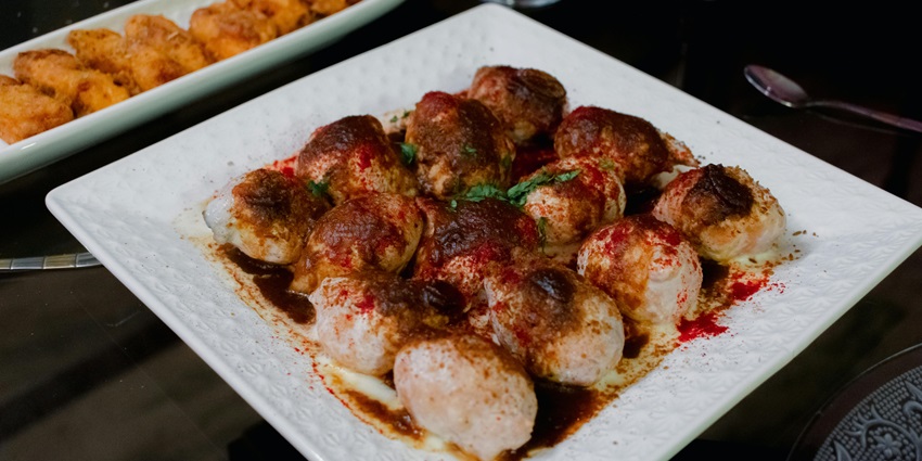 Dahi Bhalla is one of the most popular dish on the list of best food in Vrindavan.