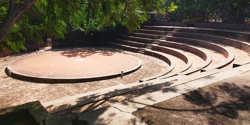 Amphitheater at DakshinaChitra with circular stage and tiered seating surrounded by trees
Viewers of this file can see comments and suggestions