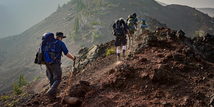 A view of people trekking in Deoban, one of the top places to visit near Budher Caves.