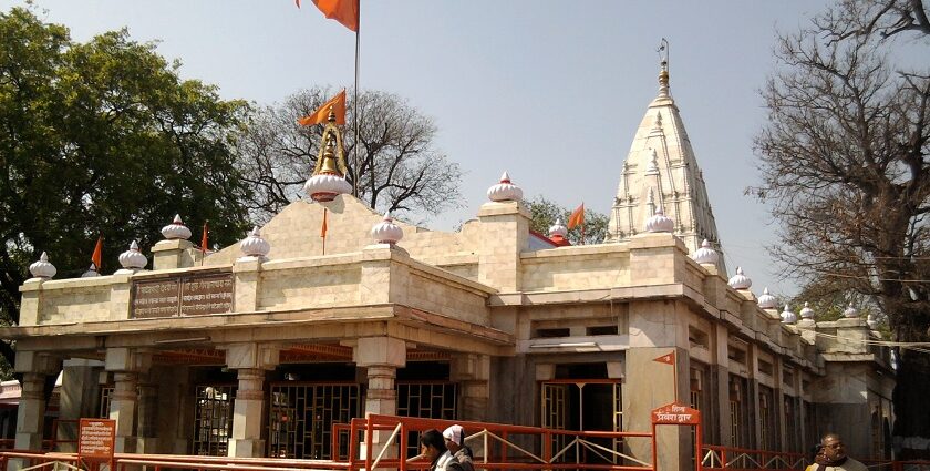 Devi Patan Temple in Tulsipur, featuring intricate carvings and a calm environment