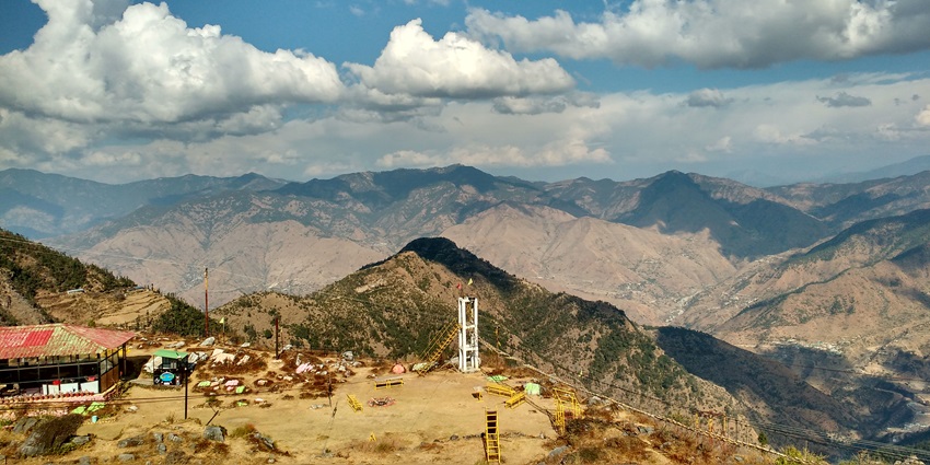 Picturesque view of Dhanaulti adventure park, near mussoorie India
