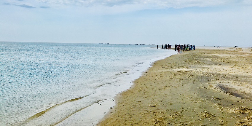 View of Dhanushkodi Beach, a popular destination near the Gulf of Mannar Marine National Park.