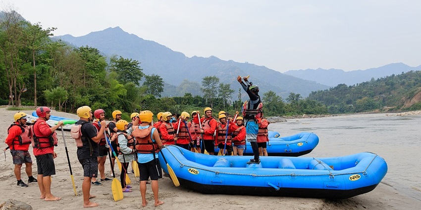 River rafting in Bhagirathi river, one of the adventurous experiences.