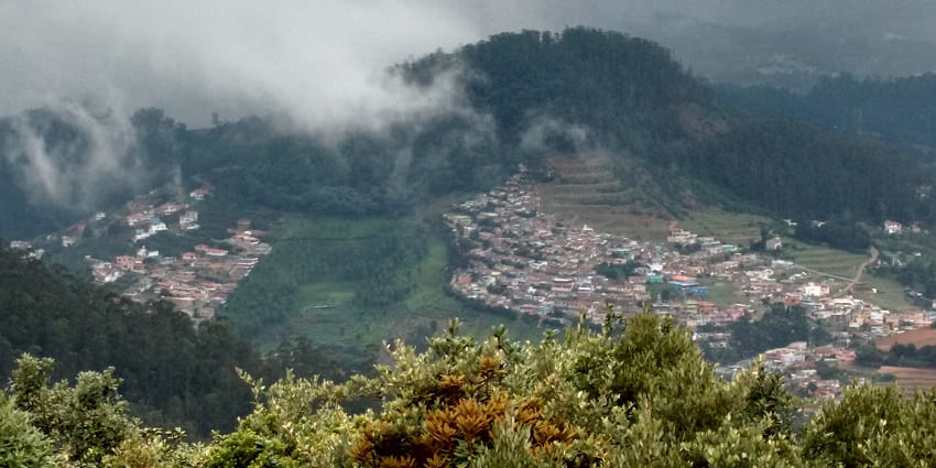A view of Doddabetta Peak, a famous tourist spot located near Pykara Waterfalls.
