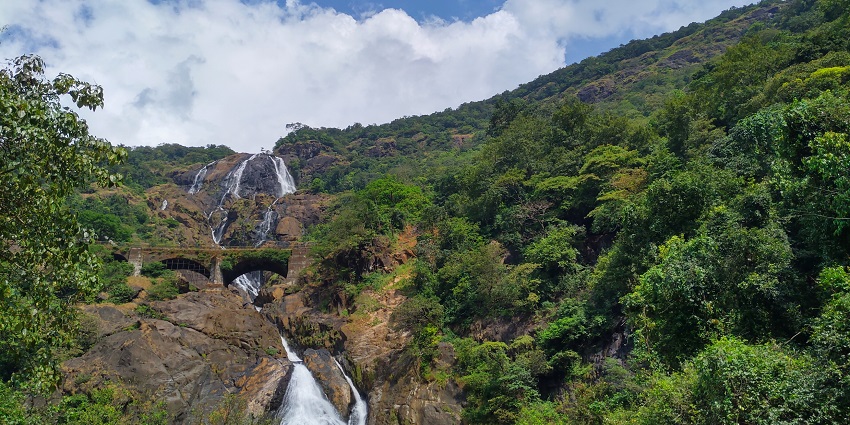 Dudhsagar Falls, one of the best places to visit in South Goa.