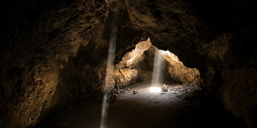 A view of the inside of the caves located near Nainital Zoo, Uttarakhand, India.