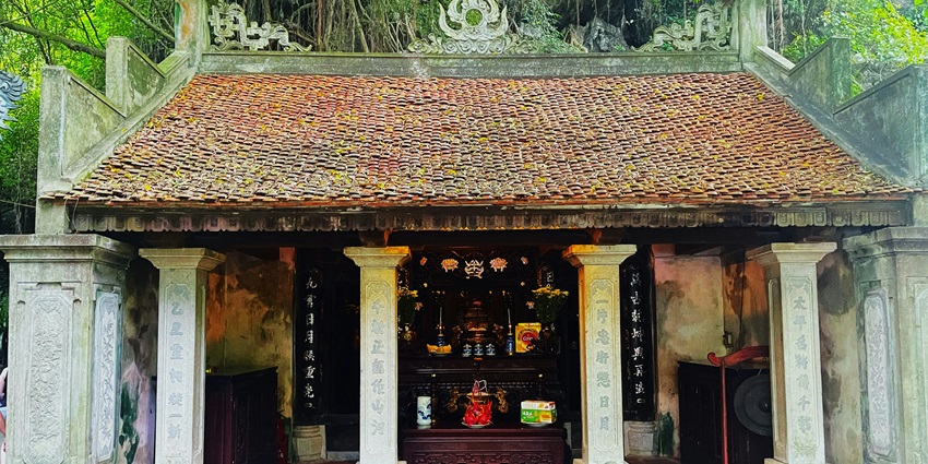 View of The Sapta Kanni Shrines inside the temple premises surrounded by greenery