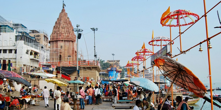 Discover nightlife in Varanasi as you explore its lively streets after sunset.
