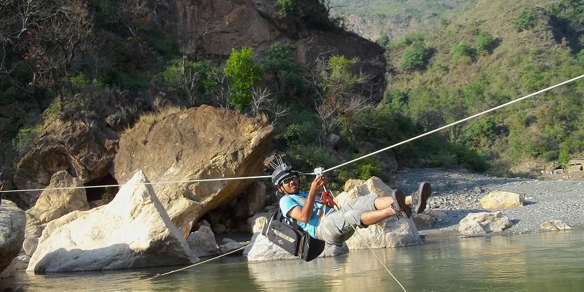 Flying Fox is one of the perfect places to visit in Rishikesh with friends for an adventure.
