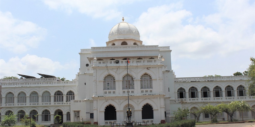 An image of Gandhi Memorial Museum which is one of the places to visit in Madurai at night.