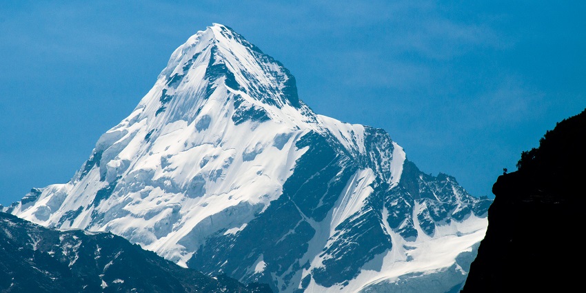 View of a majestic glacier which is considered the source of the River Ganges.