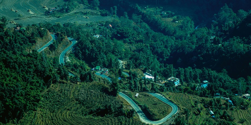 Scenic bird eye view of Majestic landscapes of Gangtok - Places to visit in
Sikkim