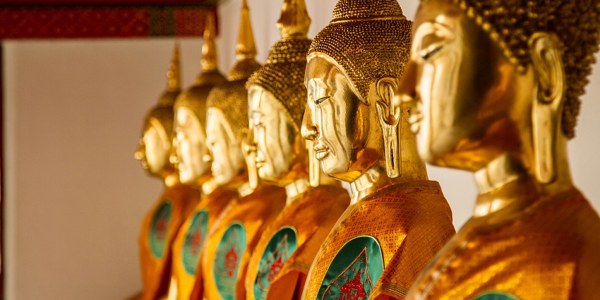 An image of the sculpture of Gautam Buddha resembling the sculpture in the premises of the university .