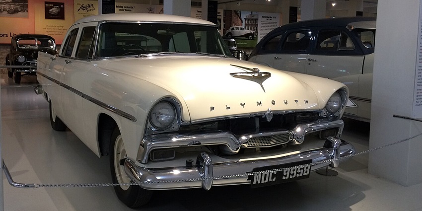 1956 Plymouth Plaza sedan on display at Gedee Car Museum, Coimbatore