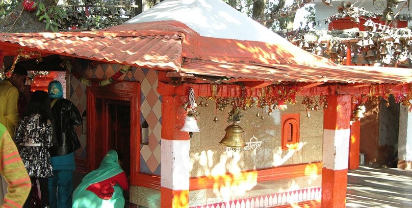 An image of Ghorakhal Temple, the shrine dedicated to Golu Devta, offers justice.