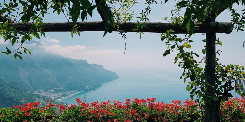 A picture of red flowers around wooden arches, one of the top places to visit in Masinagudi.