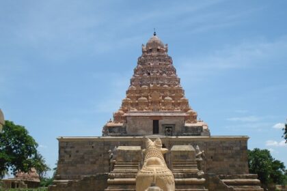 Veeranandapuram Temple with carved traditional architecture and vibrant surroundings