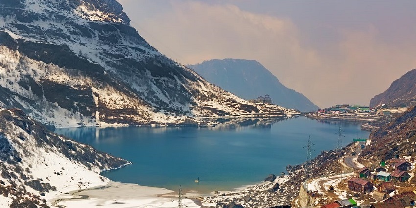 A mesmerising view of the Tsomgo Lake in Sikkim which is a must visit in March.