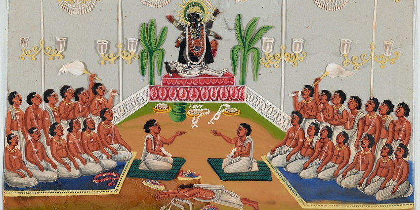 A painting of Goddess Kali Bari Temple which is one of the temples in Noida, Uttar Pradesh.
