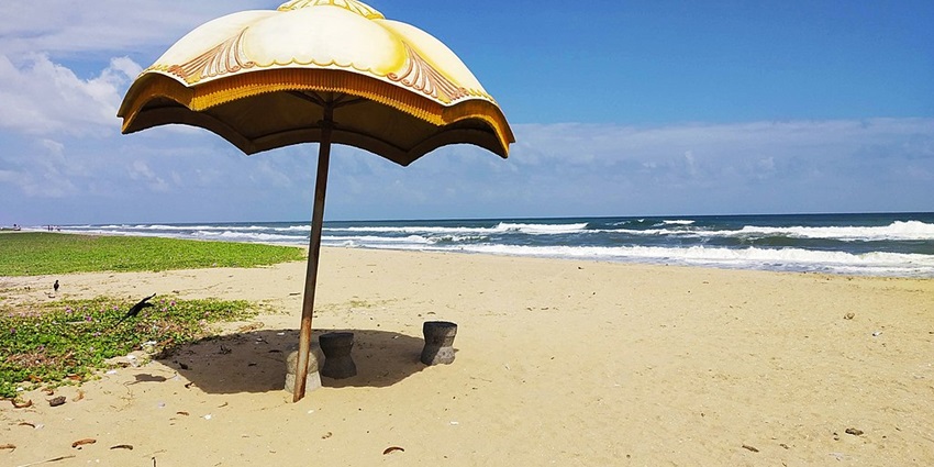VGP Golden Beach's sandy shore and gentle waves a popular beaches in Chennai.