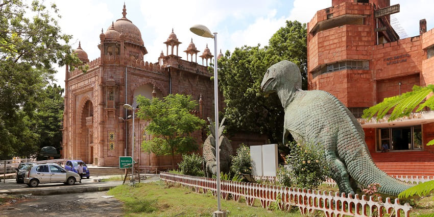 A view of the Government Museum, one of the art galleries in Chennai with exhibits.