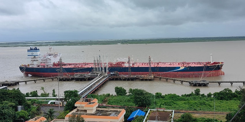An image of Haldia Dock and Port, a huge container terminal at a dock in Haldia.