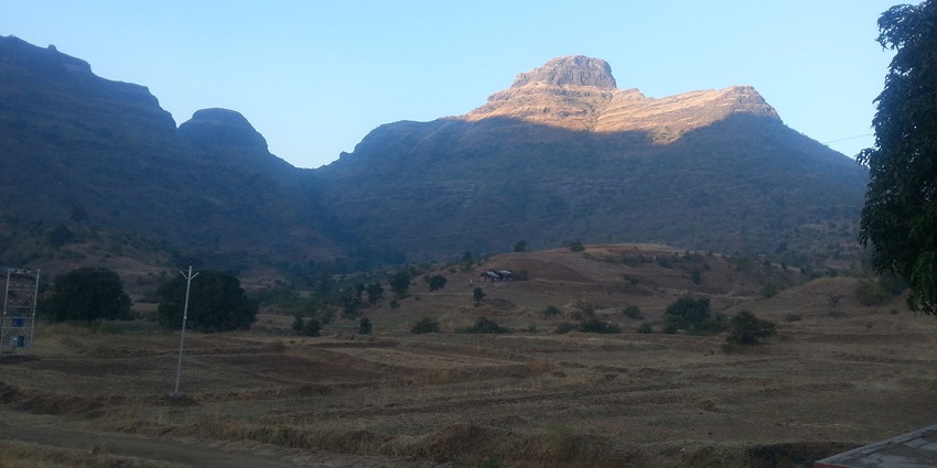 A distant picture of Hargad Fort, another noteworthy fort in Nashik's Satmala range.