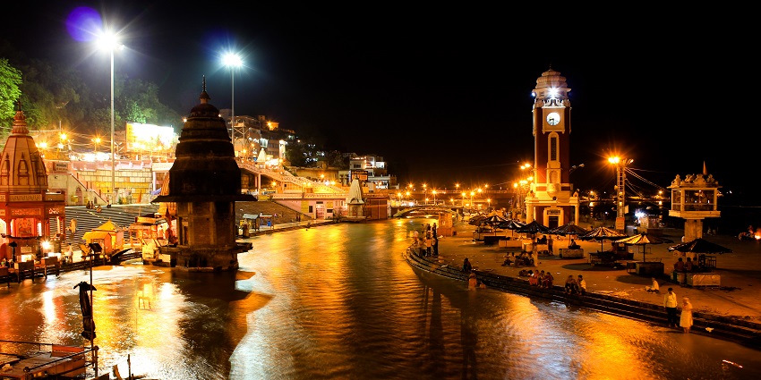 Image showing the iconic Har Ki Pauri in Haridwar, among the places to see near Dehradun within 100 Kms