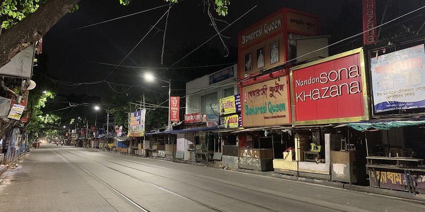 An image of Hatibagan market during Lockdown for Corona crisis in Kolkata, West Bengal
