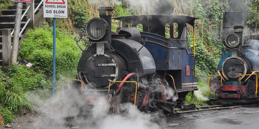 A scenic view of the Railway toy train winding, similar to the one at Cubbon Park