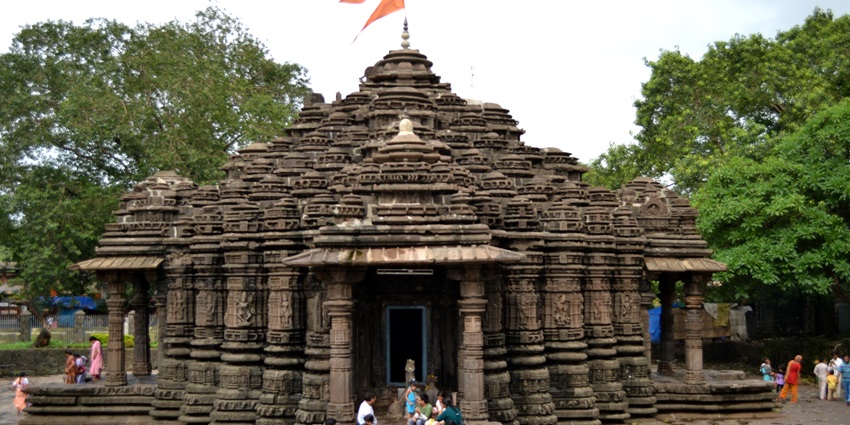 View of the temple building, showcasing the intricate architecture