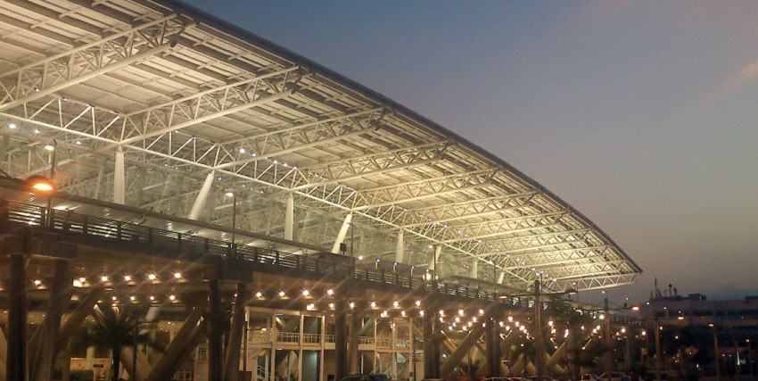 View of Chennai airport during night.