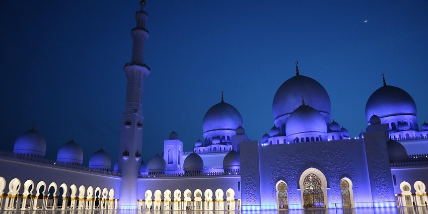 Night views of the jama masjid, located in the heart of Allahabad city
