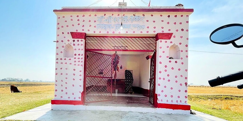 Goddess Kali idol at Kali Bari Mandir, a temple in greater Noida.