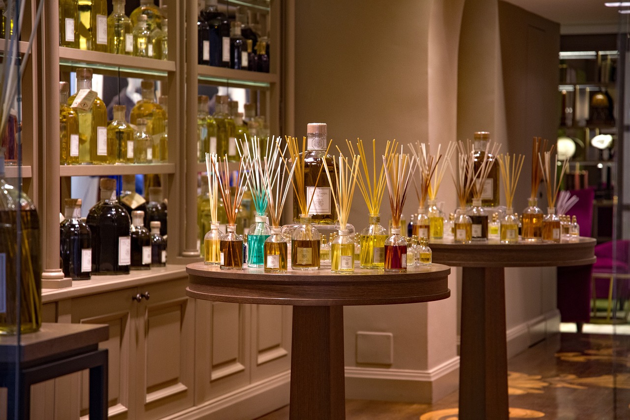 A picture of a perfume store where you can get a customised fragrance made from scratch