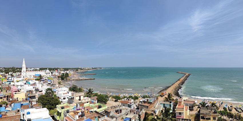 Tourist destination near Vallanadu Wildlife Sanctuary: a beautiful view from Kanyakumari.